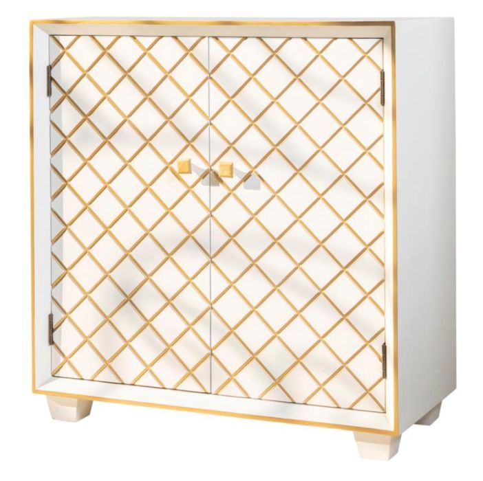 Marysville White/Gold Accent Cabinet main image
