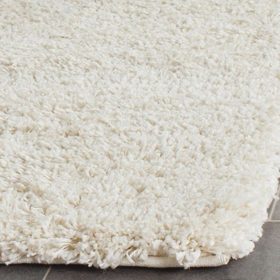 5 x 7 Solid Ivory Shimmer Area Rug main image