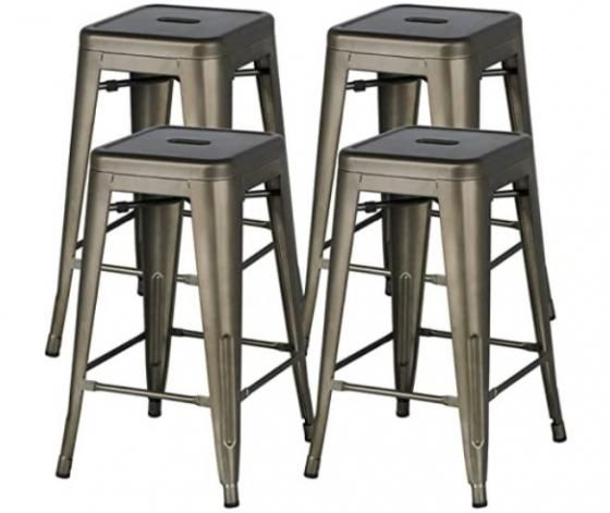 Gunmetal Bar Stools-Set of 4 main image