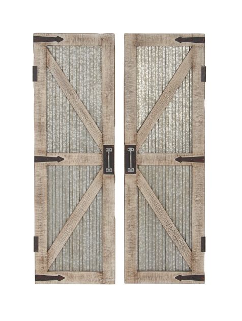 Paula Wood Metal Barn Door Set main image