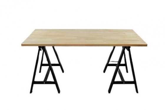 Sawhorse Wood Table main image